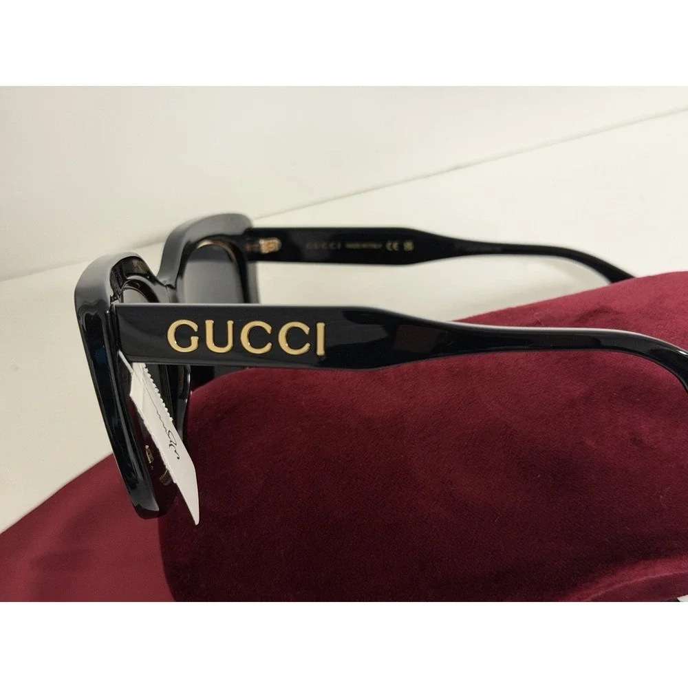 Gucci, Women's Oversized‎ Sunglasses, Black W/Gold, GG1151S